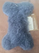 West Paw Tiny Bone 2 Sides- Dark Blue and Blue Stripe Squeaky Dog Toy