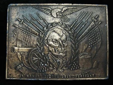 QJ01120 VINTAGE 1970s ***ABRAHAM LINCOLN*** PRESIDENT MEMORIAL BELT BUCKLE