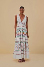 Farm Rio Off-White Embroidered Maxi Dress - XL - NWT