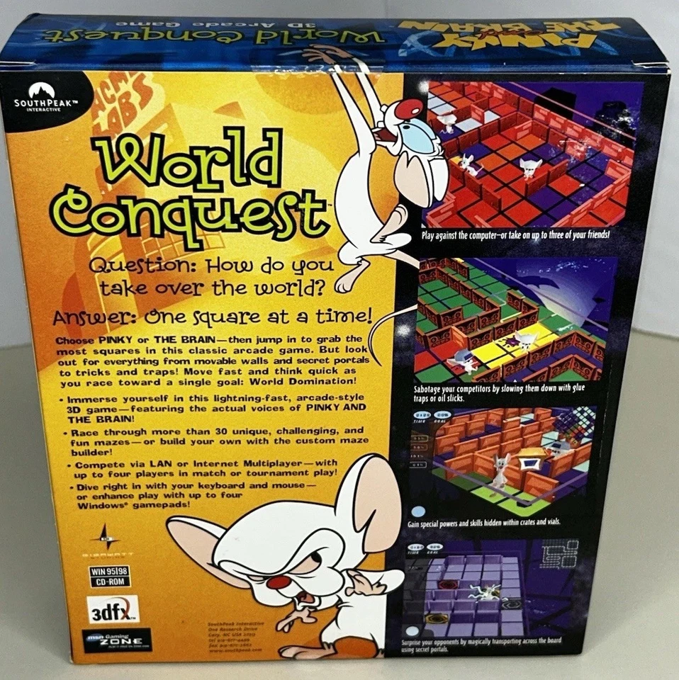 Pinky and The Brain: World Conquest CD-ROM 1998 NOS New Complete SEALED - Image 2 of 4