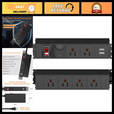 10" Rack PDU 1U Power Strip, 6 Outlets 2 Front, 4 Back , Surge Protected, 14AWG