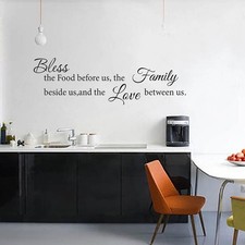 Room Decorations Wall Decals Quotes Stickers,Bless The Food Before The Family...