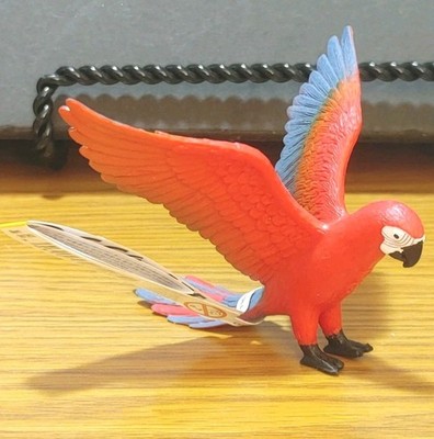 2016 Mojo By Ledger Toy's-Red & Blue Parrot 3 3/4'' Figure (Hand Painted)VTG