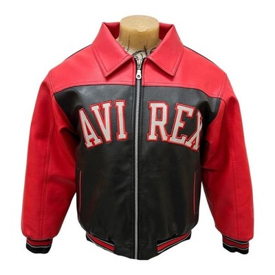 Vintage-Style Red & Black AVIREX Style Leather Jacket | eBay