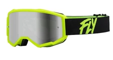 Fly Racing Zone Goggle (Black/Hi-Vis W/Silver Mirror/Smoke Lens, Youth) 37-51720