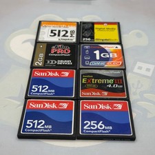 LOT of 8 Compact Flash Cards - Various Sizes - Various Brands - GC824