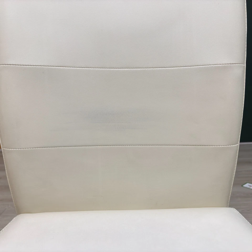 Furniture Village ‘Bianco’ Pair of Cantilever Dining Chairs White Faux Leather - Image 4 of 4