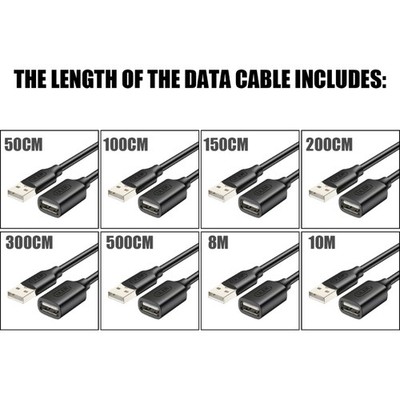 USB 2.0 Extension Cable 480Mbps Fast Speed Data Transfer for Computer and