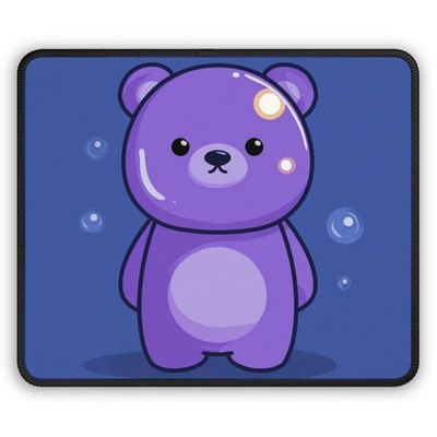 Bubble Purple Teddy Bear Gaming Mouse Pad