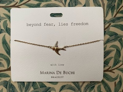 Marina de Buchi goldfarben Taube Vogel Armband nickelfrei Maulbeere Studio Geschenk