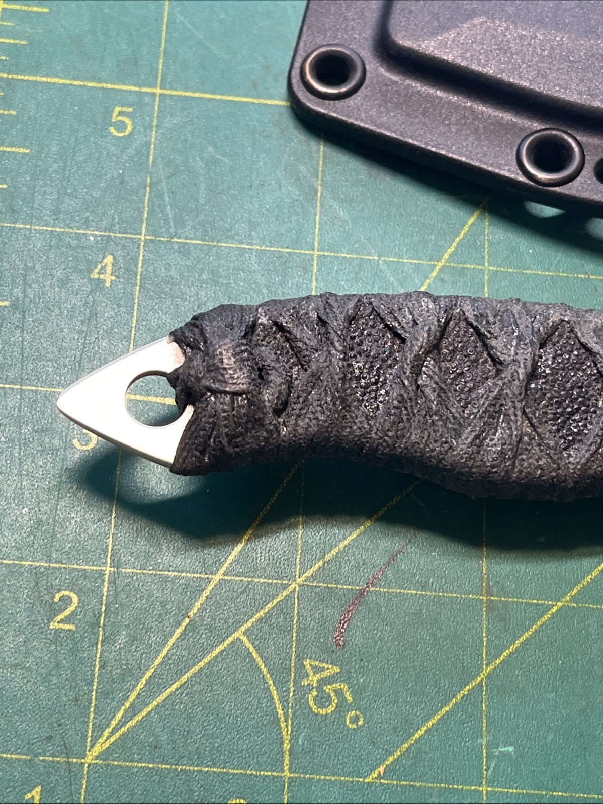 CRKT First Strike Fighting Knife,4 1/2 Inch Tanto Fixed Blade, Cord & Ray Skin H