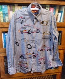 Camisa Robert Graham The Club Para Hombre L Bordada Porsche Edición Limitada Coche Usada en Excelente Condición