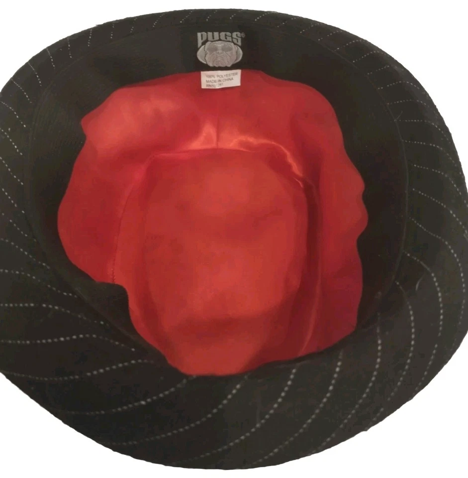 Sombrero Fedora PUGS Negro Rayas Talla Única Foto 4 de 4