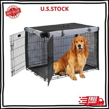 NEW Dog Crate Cover 48in 1200D Waterproof Heavy Duty Kennel Cover Black