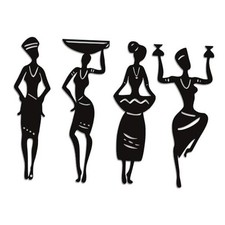 4-Piece African Art Wall Decor Set - Art Wall Decor African American Wall Black