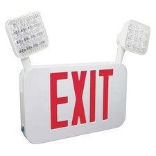 Fulham Fhec35rrc Exit Sign With Emergency Lights, White, 2 Face S , Led,