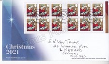 GB ROYAL MAIL FDC FIRST DAY COVER BOOKLET LX64 2021 CHRISTMAS STAMPS HANDWRITTEN