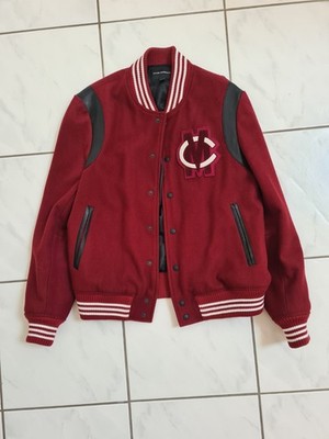 Club Monaco Varsity Burgundy Wool Jacket College Jacke Gr. M Top Zustand