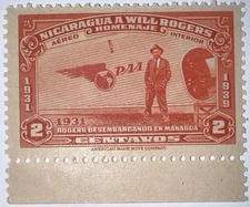 Travelstamps: 1939 Nicaragua Stamps Sc#C237 Will Rogers Airfield Airplane MNH