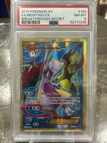 Pokemon TCG Mewtwo EX Full Art Holo Card 163/162 Breakthrough PSA 8