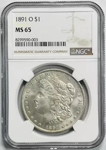 1891 O Morgan Silver Dollar NGC MS-65
