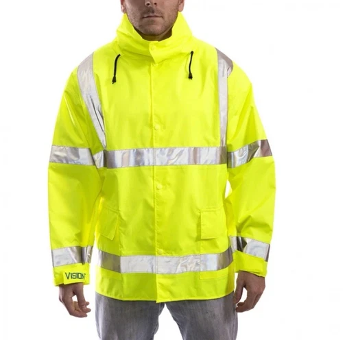 Tingley J23122 High Visibility Rain Jacket With Hood, Size Large, Class 3 R - product listing photo