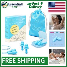 Soft Silicone Ear Plugs for Sleeping Swimming - Noise Reduction 32 dB, 3 Pairs
