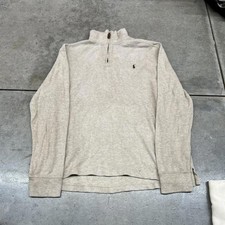 vintage polo ralph lauren light brown quarter zip sweater size large