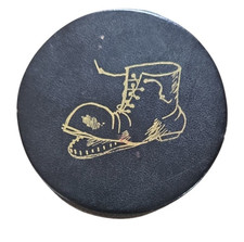 Vintage Austria Shoe Polish Kit Black Leather Travel Case Zipper 1950's Shining