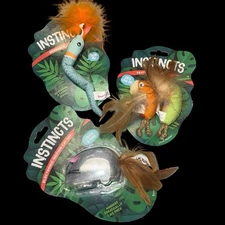 Lot Of 3 Instincts Happynip Love Mates Feather Plush Cat Toys Electronic Motion