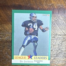 Fleer 1991 League Leaders Bo Jackson #416 Los Angeles Raiders NFL Football Card