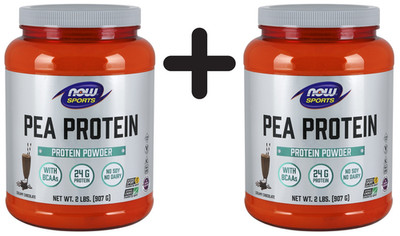 2 x NOW Foods Pea Protein, Dutch Chocolate - 907g (52,34 EUR/kg)