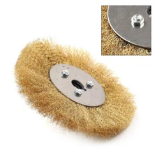 6 inch Flat Copper Wire Wheel Brass Brush With 16 mm Bore for Polishing Metal