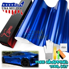 ESSMO PET Chrome Royal Blue Stretch Car Vehicle Vinyl Wrap Decal Sticker Sheet