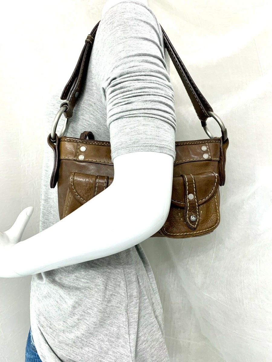 Ruehl No 925 Brown Distressed Leather Small Shoulder Bag