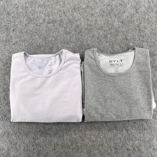 Bylt Lot Of 2 T shirt Mens S Drop Cut Short Sleeve Crewneck Gray White