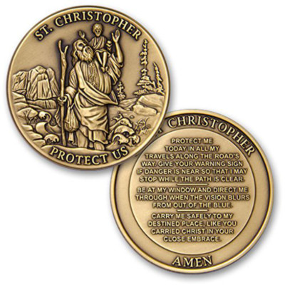 NEW St Christopher Protect Us Challenge Coin 