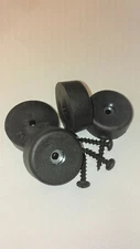 1 1/2 x 5/8" Tapered Rubber Feet Bumper w/washer & 1" Mounting Screws - Lot of 4