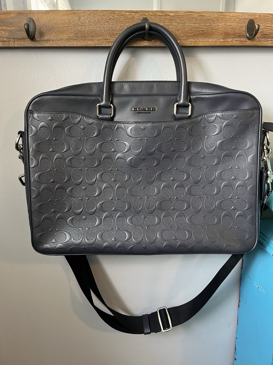 Coach Beckett Slim Brief Laptop Carrier Signature Crossgrain