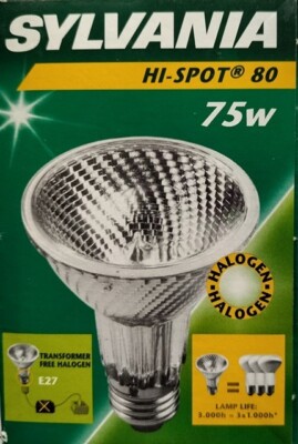 Sylvania HI SPOT 80 - 75W - HALOGEN E27 - WARM WHITE - DIMMBAR - LONGLIFE 3000h