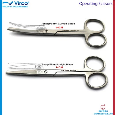 VIRCO UK Mayo Operating Scissors Blunt Straight Curved Surgical Suture Thick Tissues