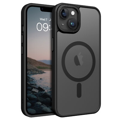 For iPhone 13/14 Phone Case MagSafe Magnetic Shockproof Rugged Cover Black 