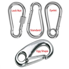 304 Stainless Steel Carabiner Clip Snap Hook Spring Karabiner Carrabin 30-140mm