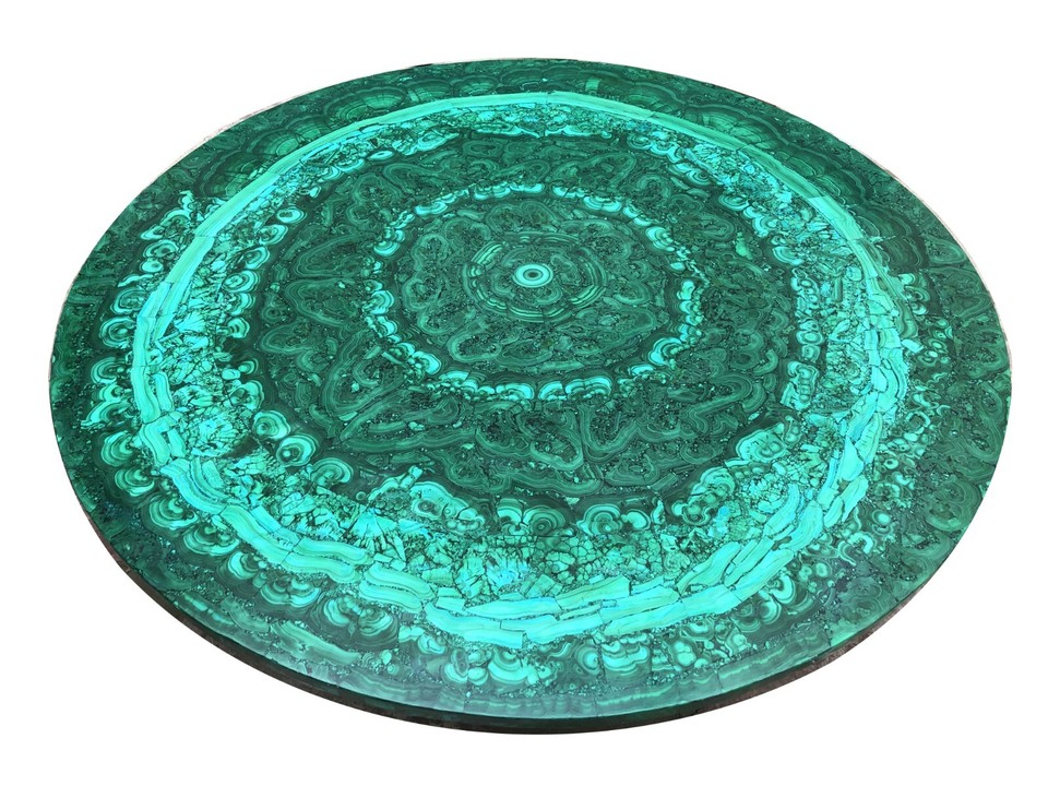 Custom Malachite Gemstone Cafeteria Coffee Table, Conference Office