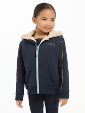 LeMieux Mini Charlie gef&uuml;tterter Hoodie - marineblaues Lammfellimitatfutter Rei&szlig;verschlusstaschen warm