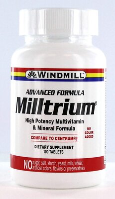 Windmill Milltrium High Potency Multivitamin & Mineral Supplement Tablets 100 ct