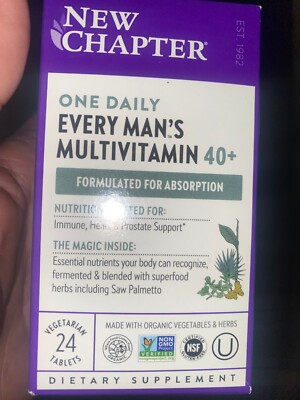 New Chapter One Daily Every Man's Multivitamin 40+. 24 Tablets, Expires 2/2026