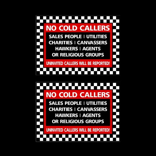 Adesivo Porta Stop Cold Calling - Vietato Ai Venditori E Gruppi Religiosi - Adesivo Per Esterni TheStickerShop