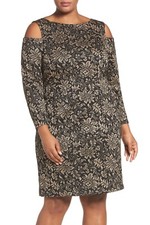 ELIZA J FLORAL JACQUARD KNIT SHEATH DRESS sz 14W