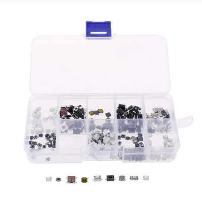 250Pcs 10-Types Tactile Push Button Switch Car Remote Control Keys Touch Button
